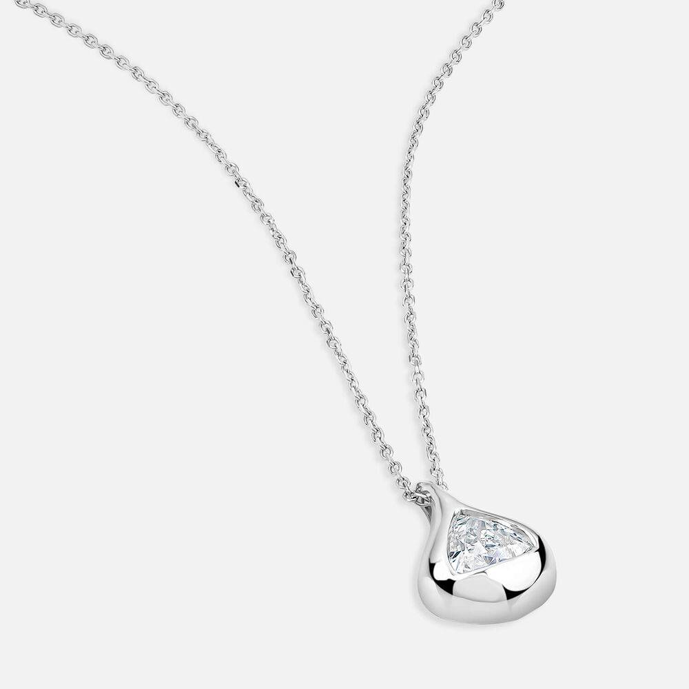 Born Orbit 9ct White Gold Lab Grown 0.50ct Trillion Cut Diamond Pendant