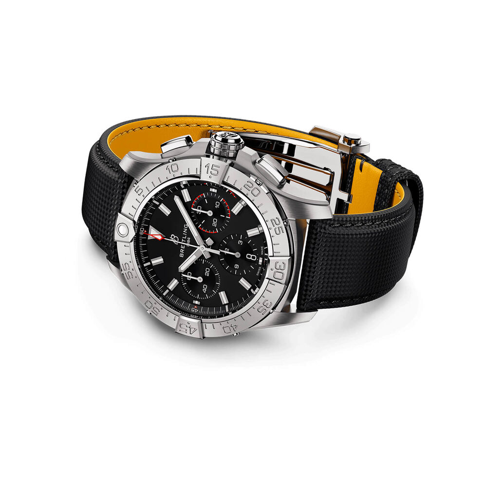 Breitling Avenger B01 Chronograph 42mm Black Dial Anthracite Leather Strap Watch