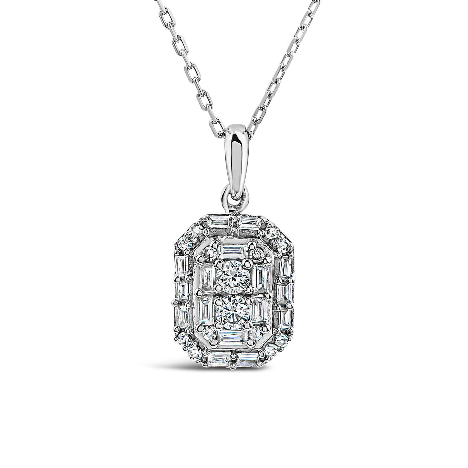 Baguette diamond pendant hot sale