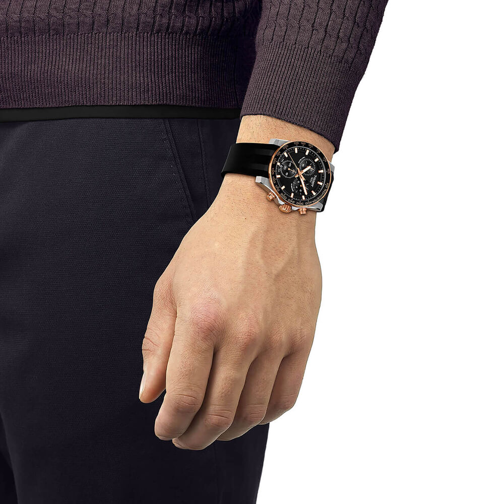 Tissot Supersport Chrono 42mm Black Dial Black Rubber Strap Watch