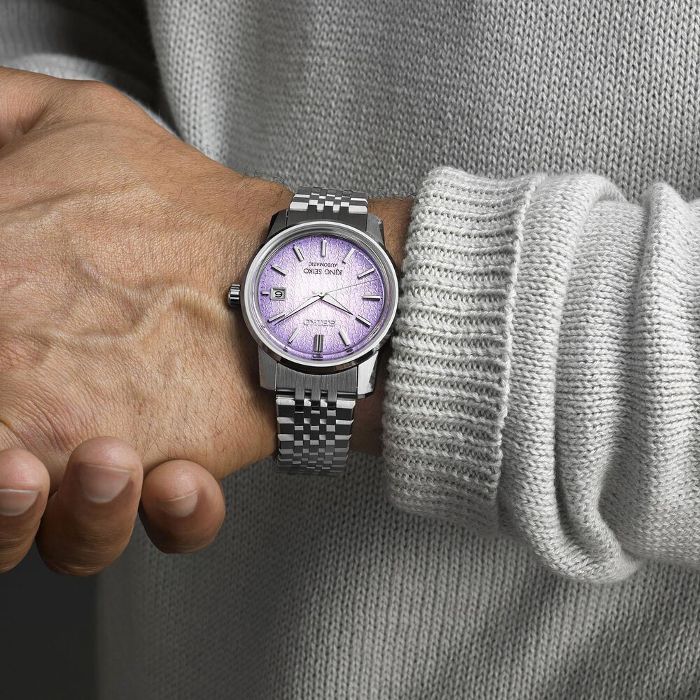 King Seiko KSK 6L &lsquo;Tenjin-Fuji Violet&rsquo; 38.6mm Dial Stainless Steel Bracelet Watch image number 5
