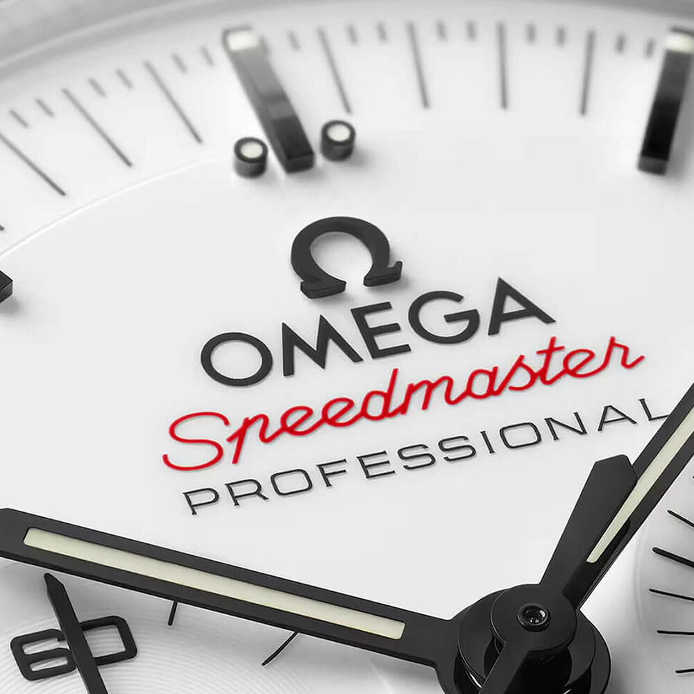 OMEGA Speedmaster Moonwatch Professional 42mm White Dial Black Rubber Strap Watch image number 3