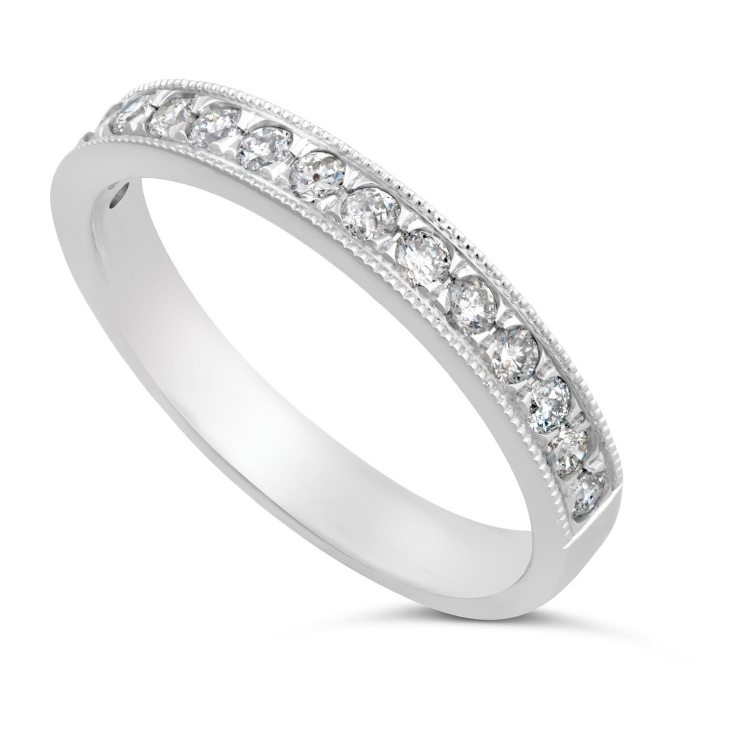Milgrain white gold wedding new arrivals band