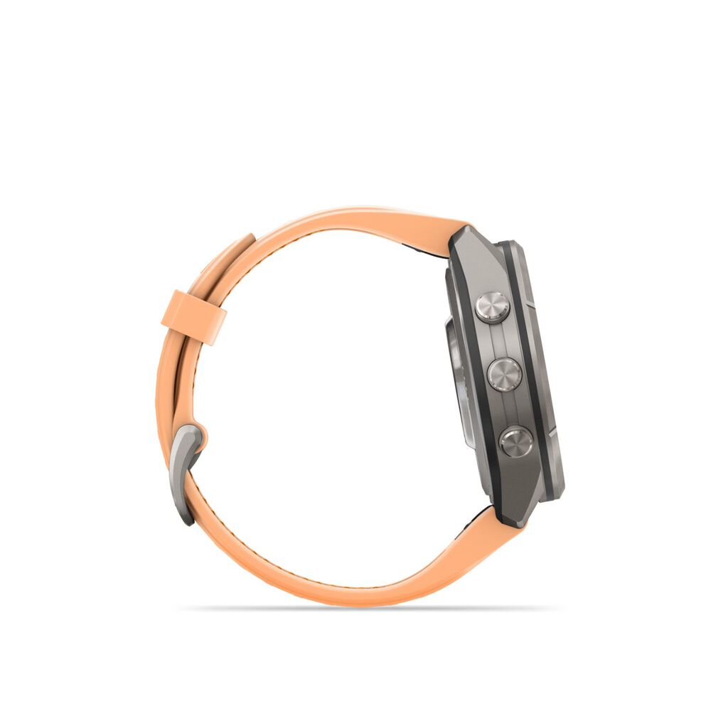 Garmin fenix 9 Pro 43mm Titanium Shell Pink/Autumn Orange Silicone Strap Watch