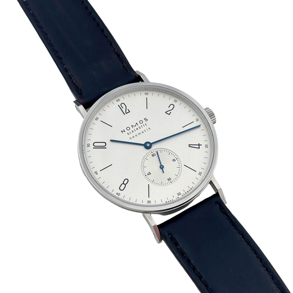 Pre-Owned NOMOS Glashutte Tangente Neomatik 38.5mm White Dial Black Leather Strap Watch image number 1