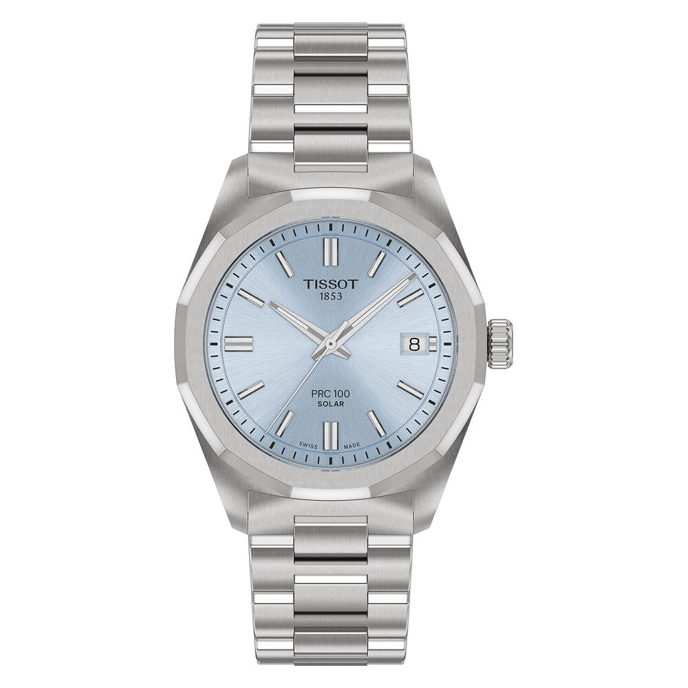 Tissot PRC 100 Solar 34mm Blue Dial Stainless Steel Bracelet Watch