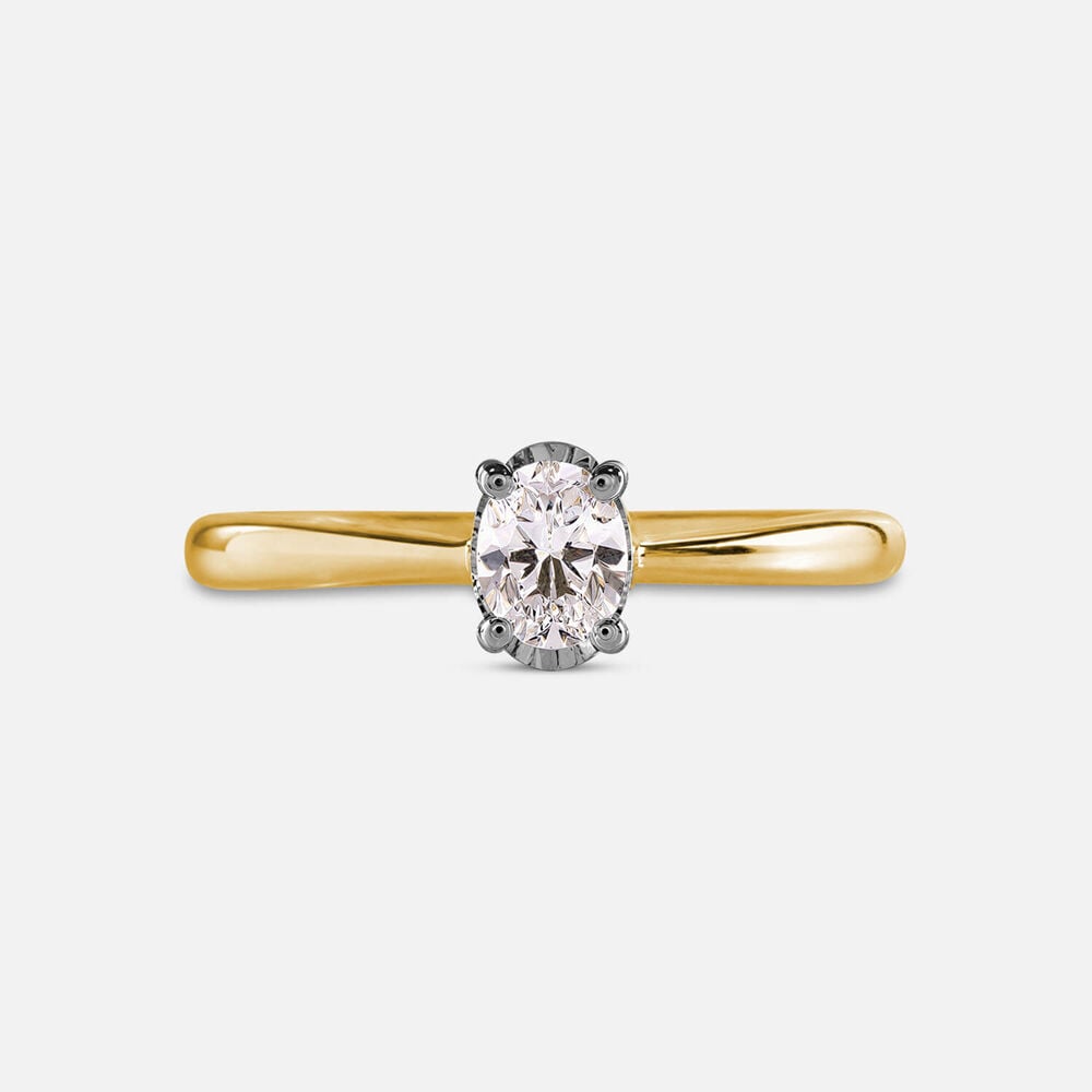 Prism 9ct Yellow Gold 0.33ct Oval Diamond Solitaire Ring