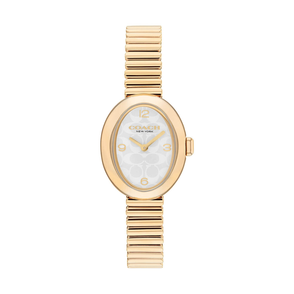 Coach Sammy 22mm White Dial Gold Tone Steel Bracelet Watch