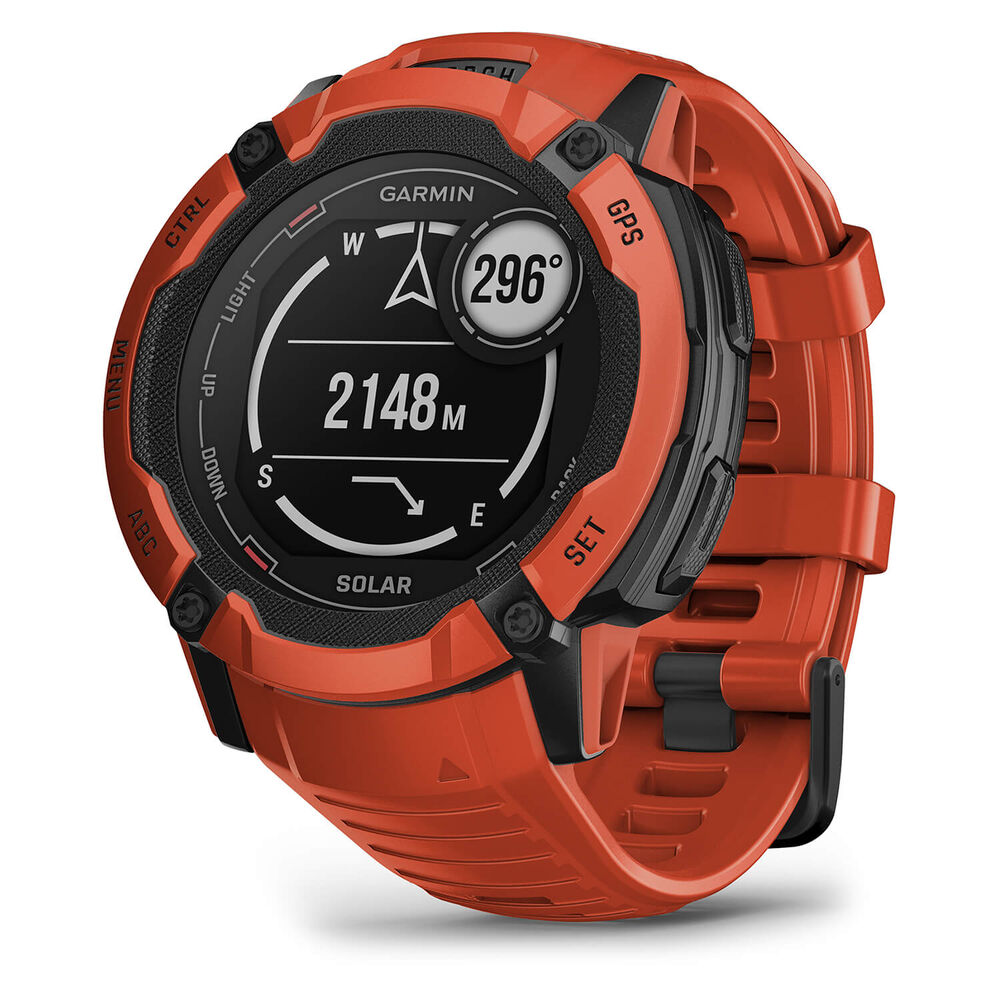 Garmin Instinct 2x Solar Flame Red 50mm Silicone Strap Watch