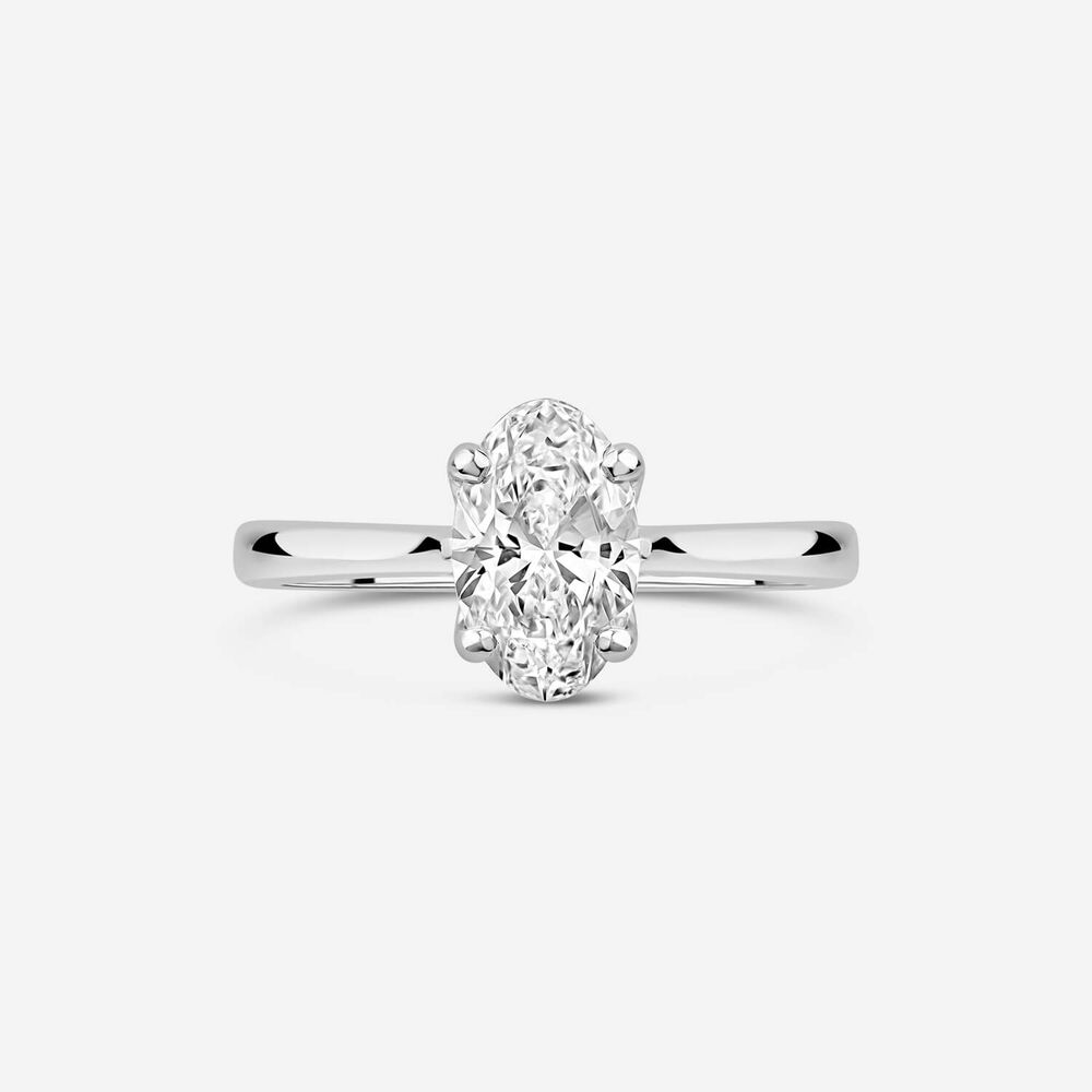 Born Platinum Lab Grown 1.20ct Oval Solitaire Diamond Ring image number 1