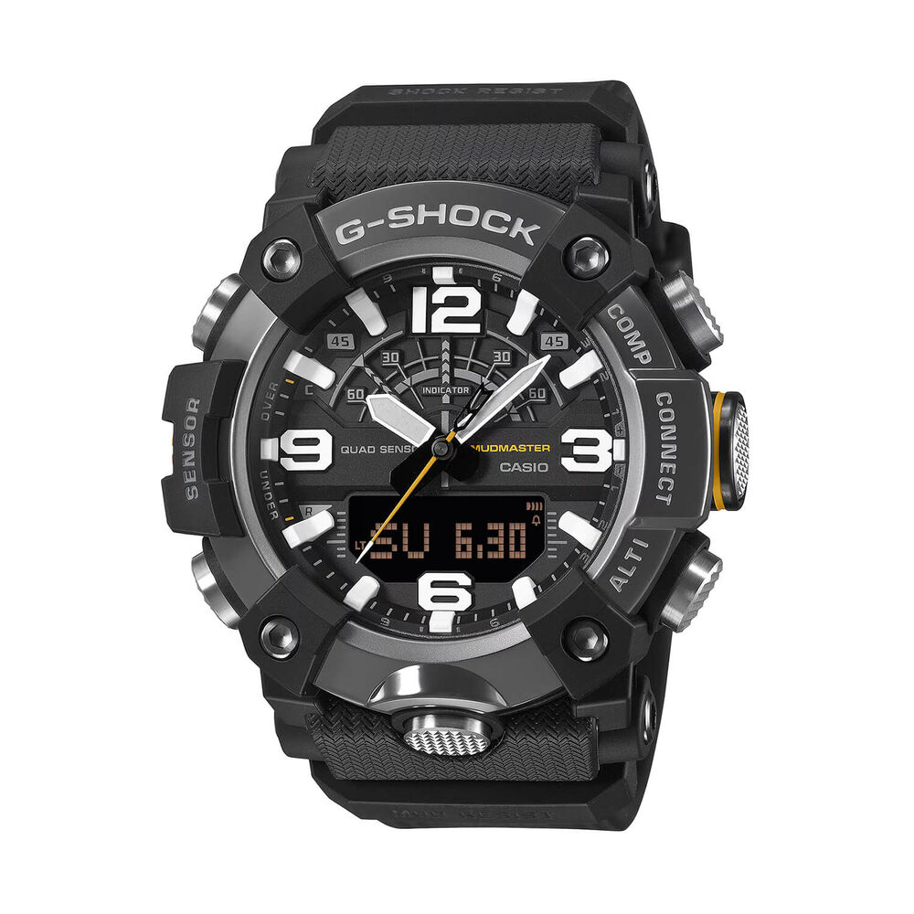 G-SHOCK Master of G Mudmaster 55.4mm Black Ion Plated Bezel & Black Resin Strap Watch