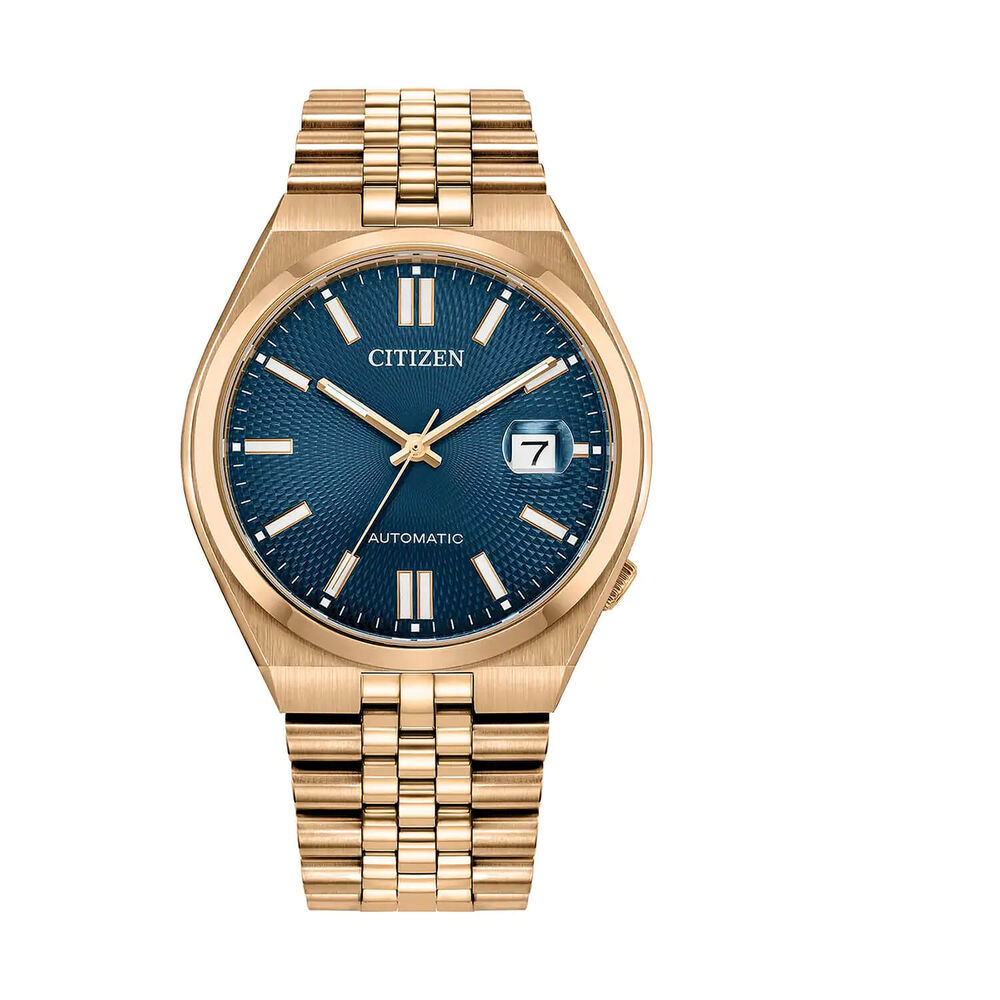 Citizen Tsuyosa 60 Automatic 40mm Blue Dial Rose Gold Toned Steel Bracelet Watch image number 0