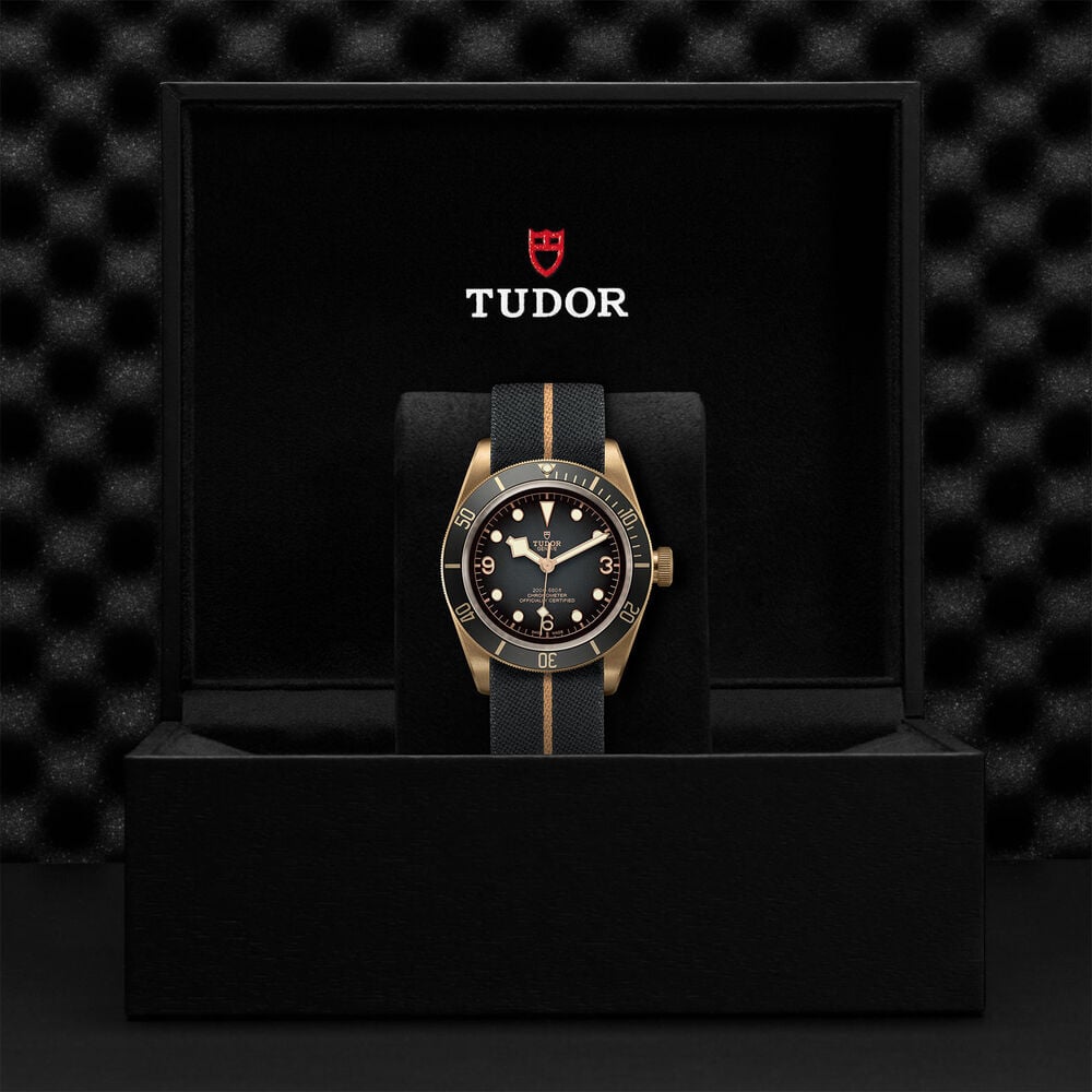 Pre-Owned TUDOR Black Bay Bronze Swiss Dive 43mm Black Dial Fabric Strap Watch image number 4