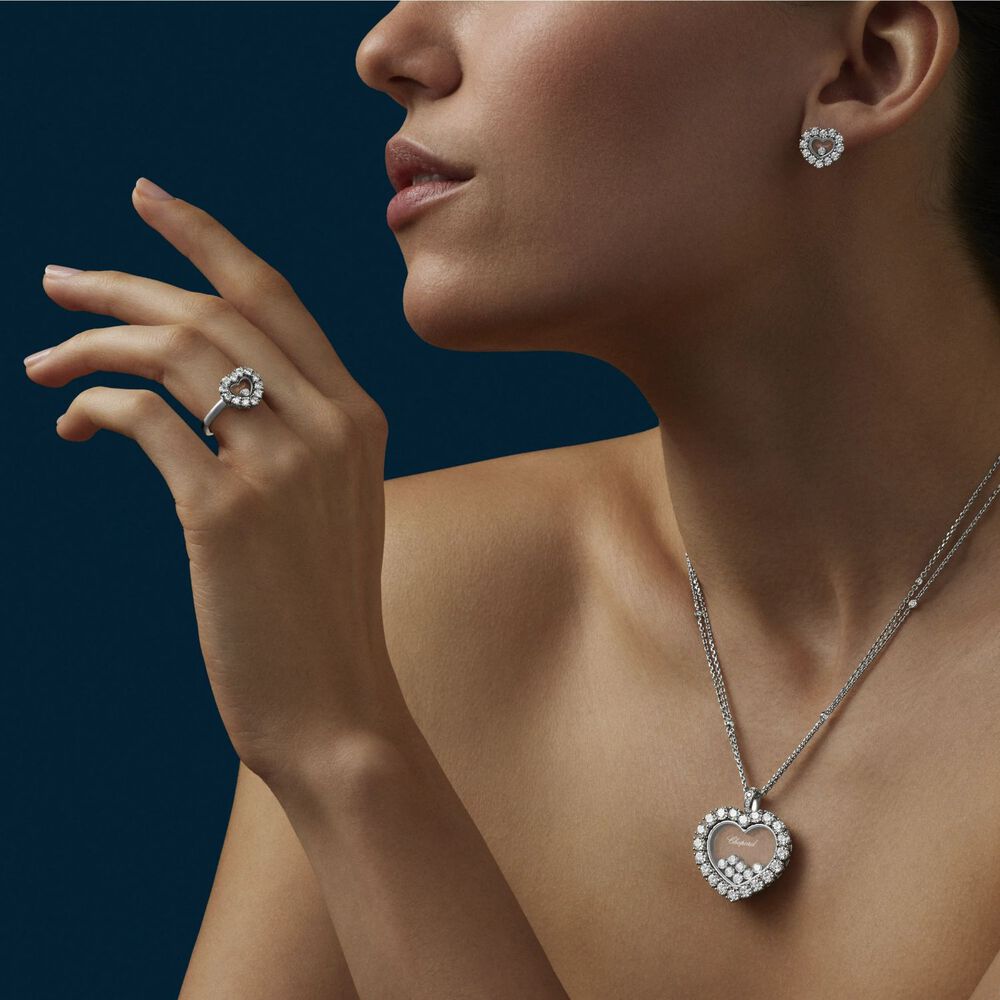 Chopard Happy Hearts Icon 1.23ct Diamond Heart Stud Earrings image number 4