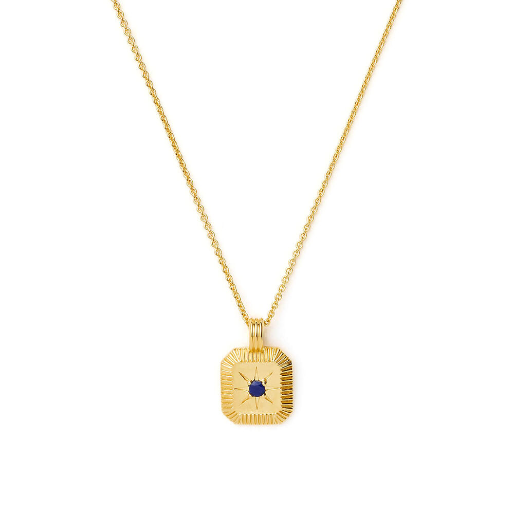 Missoma 18ct Gold Vermeil Sterling Silver Lapis September Birthstone Pendant Necklace