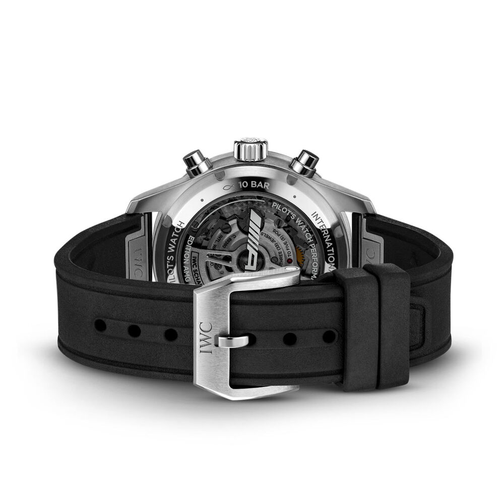 IWC Schaffhausen Pilot's Performance Chronograph 41 AMG 41mm Black Dial Rubber Strap Watch