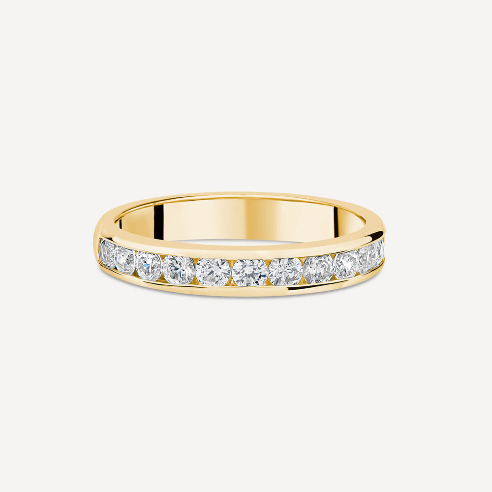 9ct Yellow Gold 3.5mm 0.60ct Diamond Channel Set Wedding Ring- (Special Order) image number 2