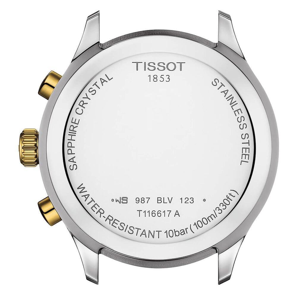Tissot Chrono XL 45mm Blue Chrono Steel & Yellow Gold PVD Bracelet Watch image number 1