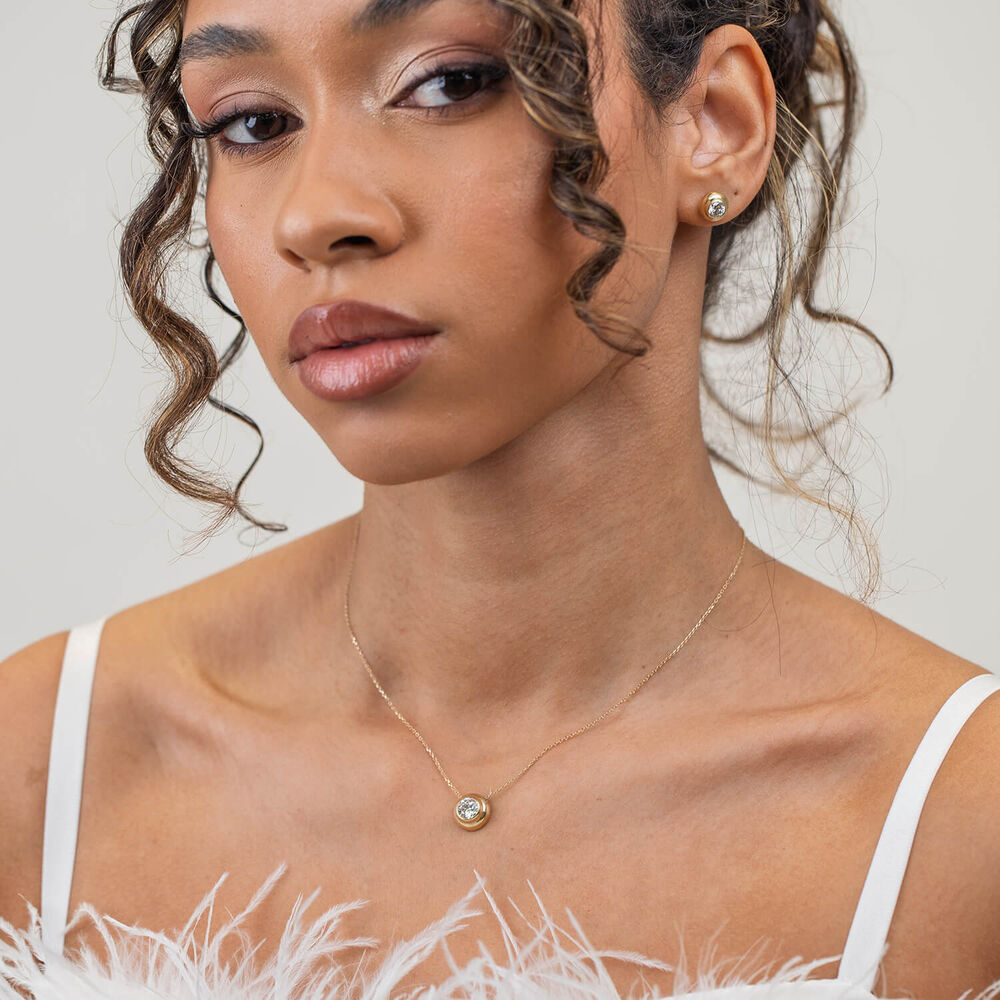 Born Orbit 9ct Yellow Gold Lab Grown 1.00ct Round Diamond Pendant image number 3