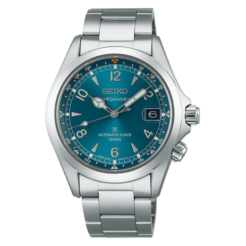 Seiko Prospex Alpinist 39.5mm Teal Blue Dial Stainless Steel Bracelet Watch