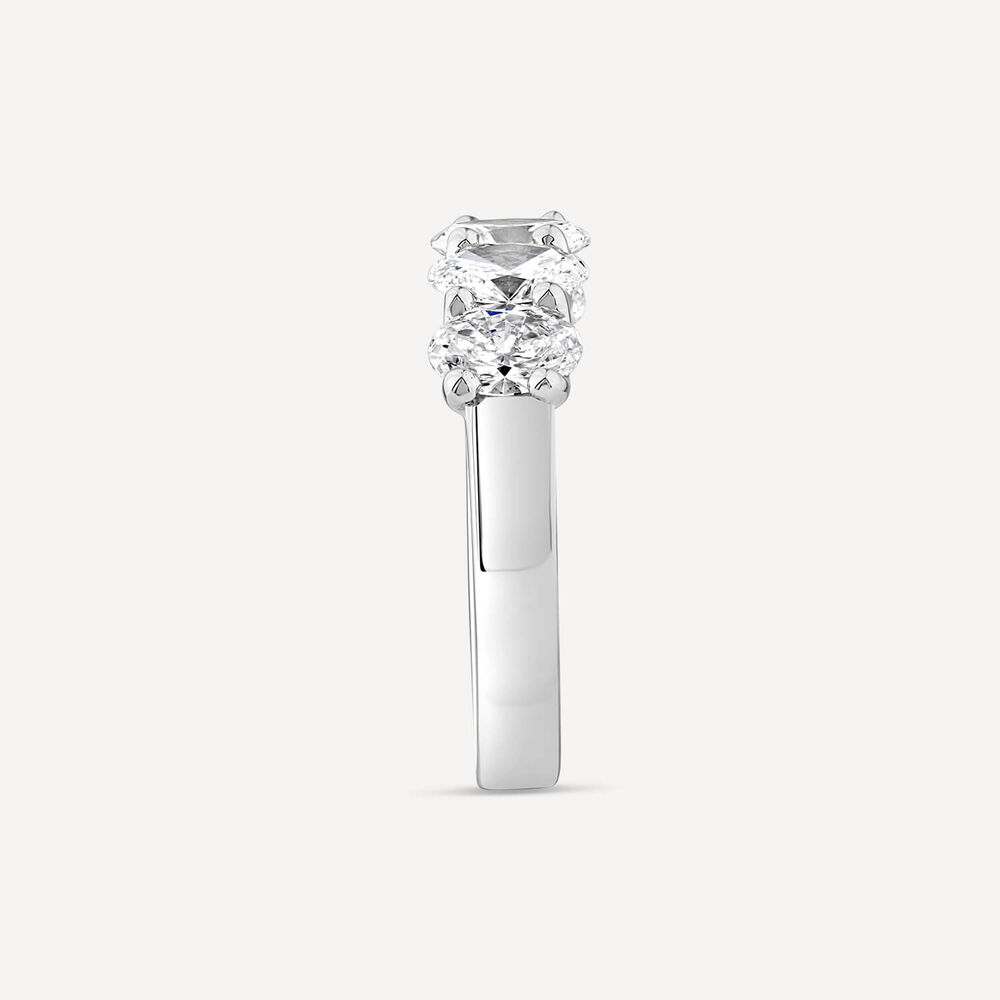 Born Platinum 1.85ct Lab Grown 5 Stone Oval Half Eternity Diamond Ring image number 3