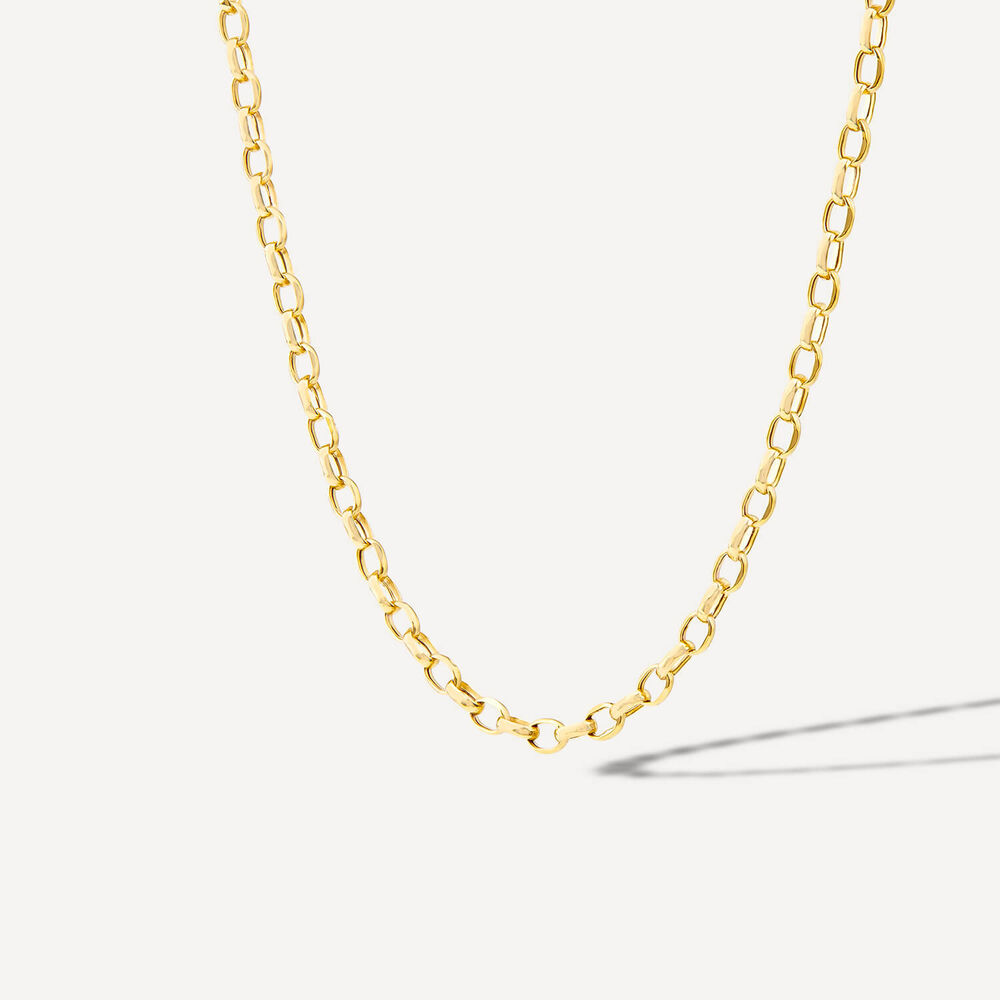9ct Yellow Gold V-Small Belcher 22' Link Necklet image number 1