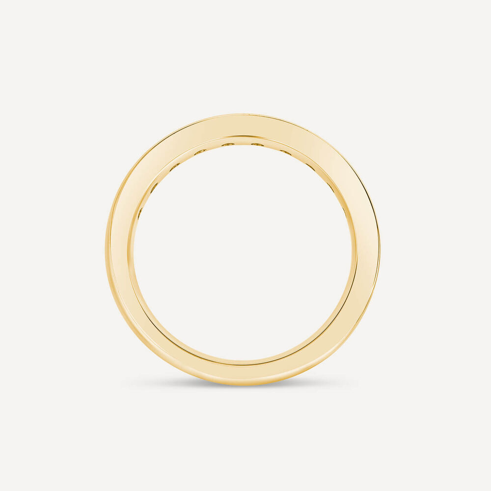 18ct Yellow Gold 3mm 0.50ct Diamond Pave Set Wedding Ring- (Special Order) image number 3