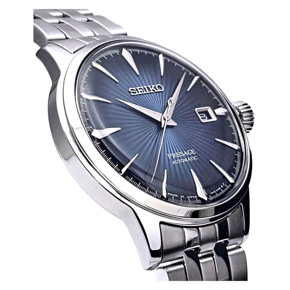 Seiko Presage Cocktail Collection Blue Dial Steel Men's Watch image number 1