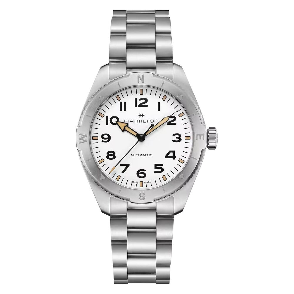 Hamilton Khaki Field Expedition Auto 41mm White Dial Stainless Steel Bracelet Watch image number 0