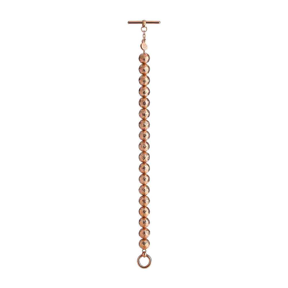 Eclat Boule Rose Gold Plated Sterling Silver 10mm Wide Ladies Bracelet image number 0