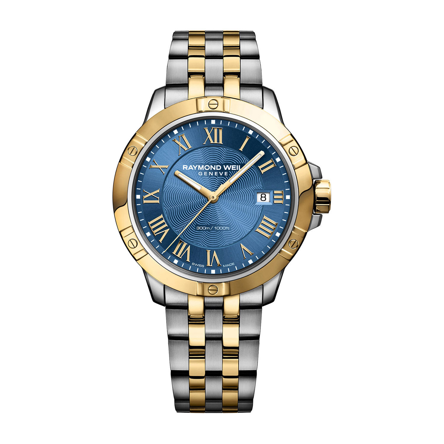 Raymond Weil Tango Quartz 41mm Blue Dial Gold Tone Watch