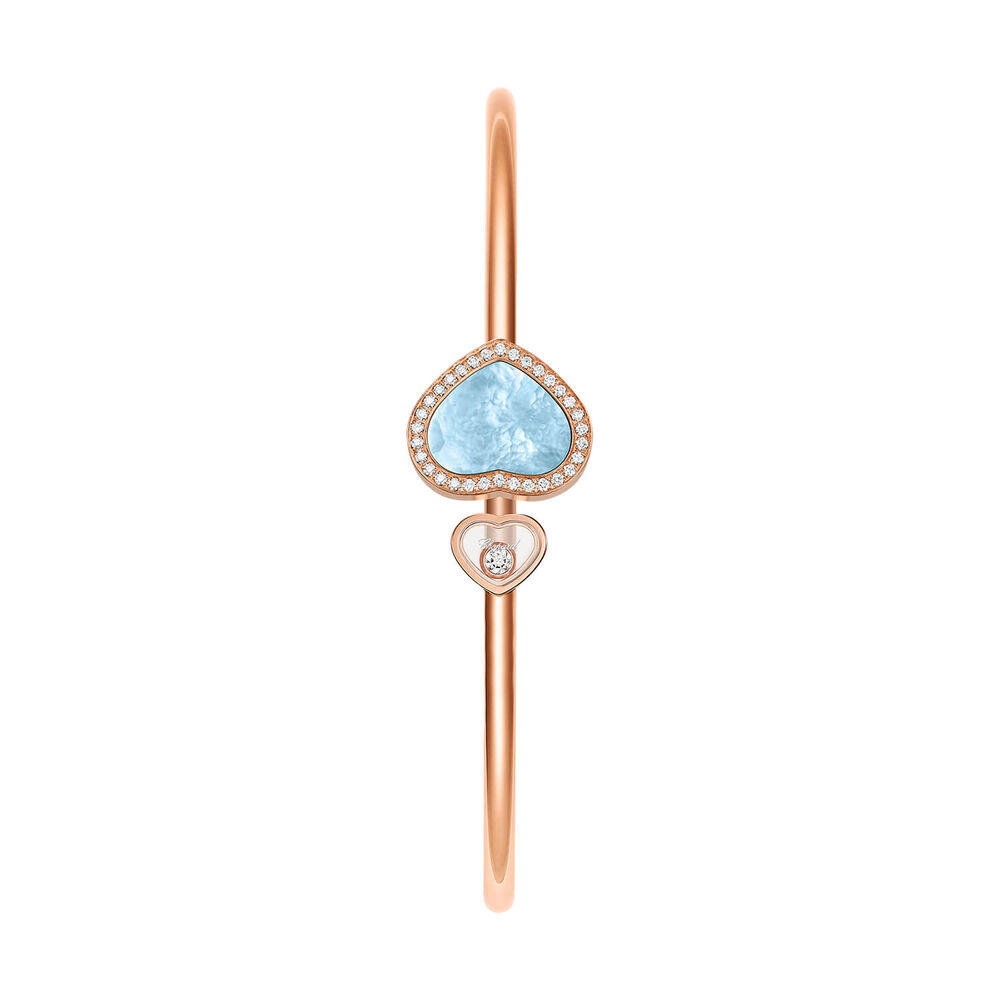 Chopard Happy Hearts Turqoise Mother of Pearl Heart 0.19ct Diamond 18ct Rose Gold Bangle image number 2