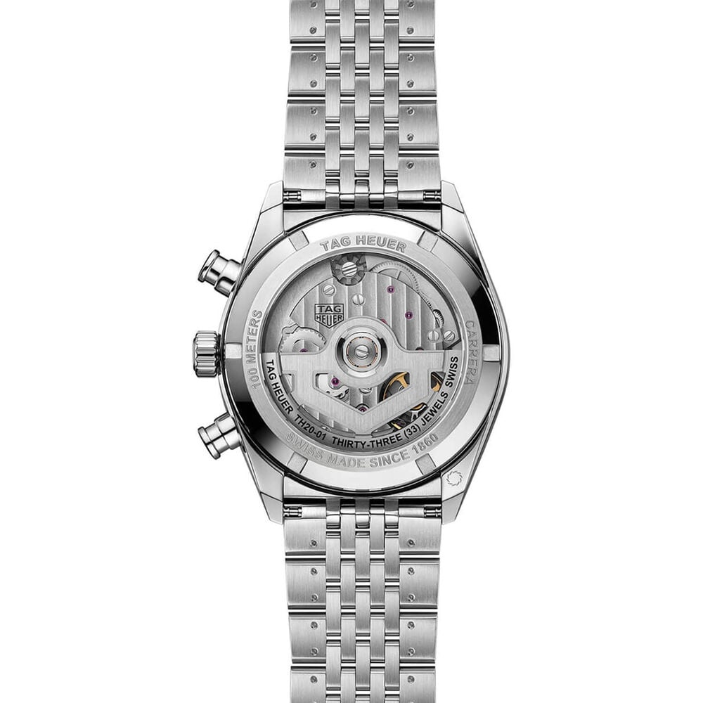 TAG Heuer Carerra Chronograph 41mm Blue Dial Steel Bracelet Watch image number 3