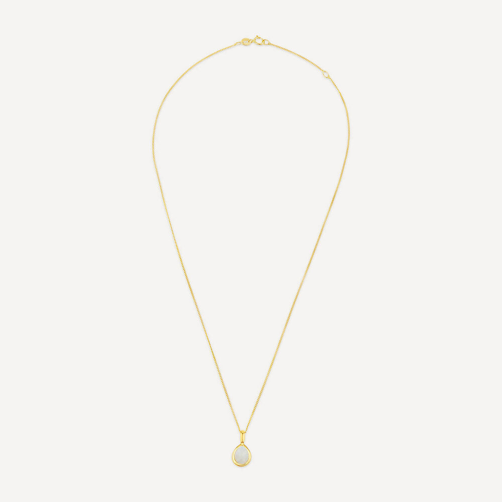 9ct Yellow Gold Teardrop Opal Gold Frame Pendant image number 2