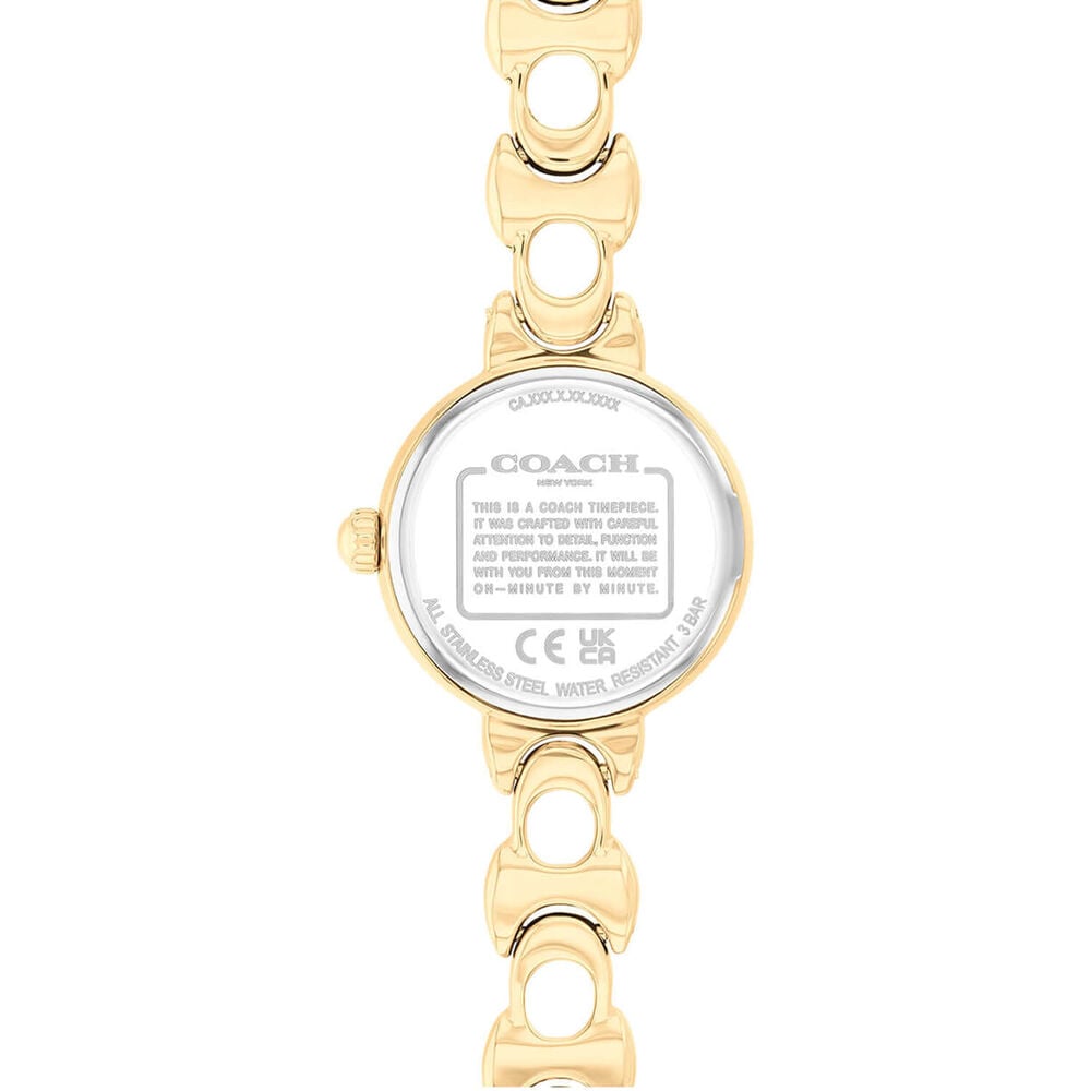 Coach Iris 22mm White Dial Gold Tone Steel Bracelet Watch
