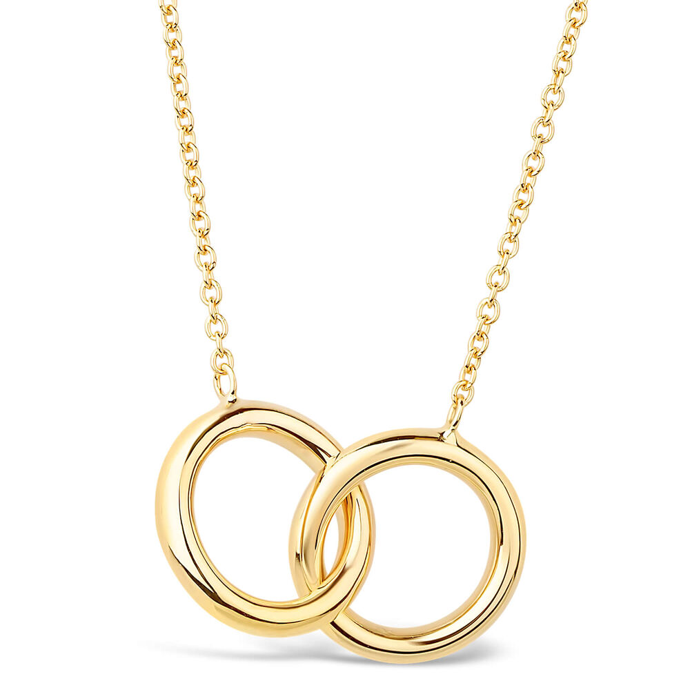 9ct Yellow Gold Polished Interlocking Circle Necklet image number 0