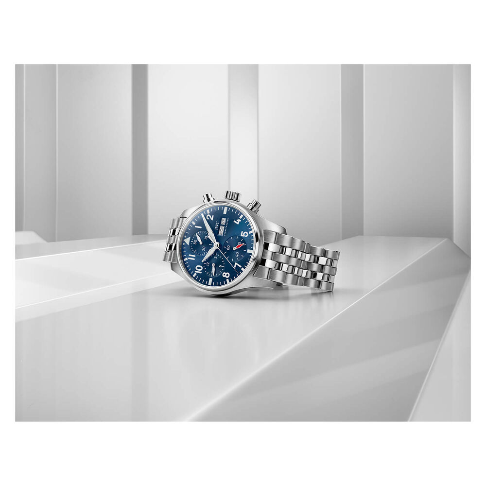 IWC Schaffhausen Pilot's Watch Chronograph 41 Blue Dial Bracelet Watch image number 3