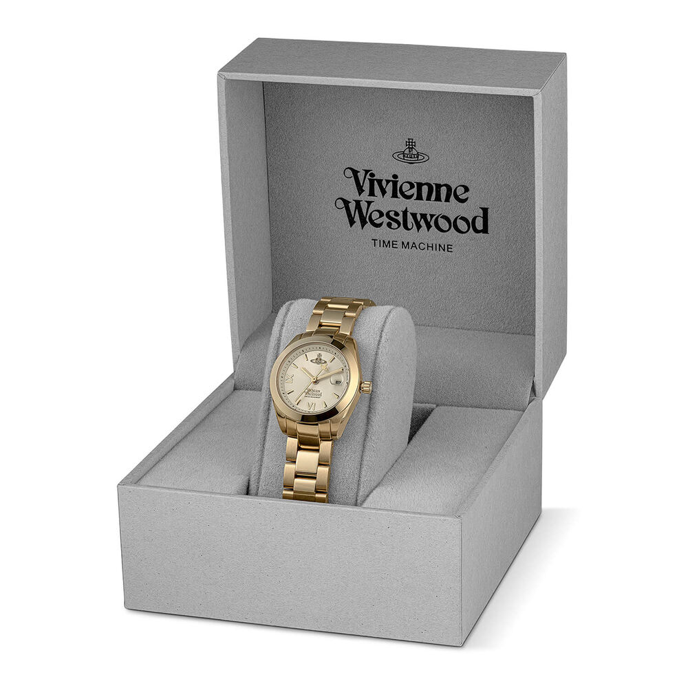 Vivienne Westwood Fenchurch 28mm Gold Dial Gold Tone Steel Bracelet Watch