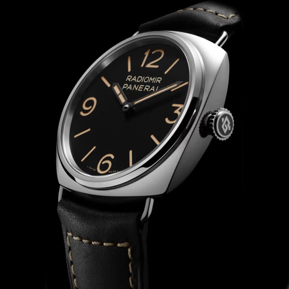 Panerai Radiomir Officine 45mm Black Matte Dial Leather Strap Watch image number 2