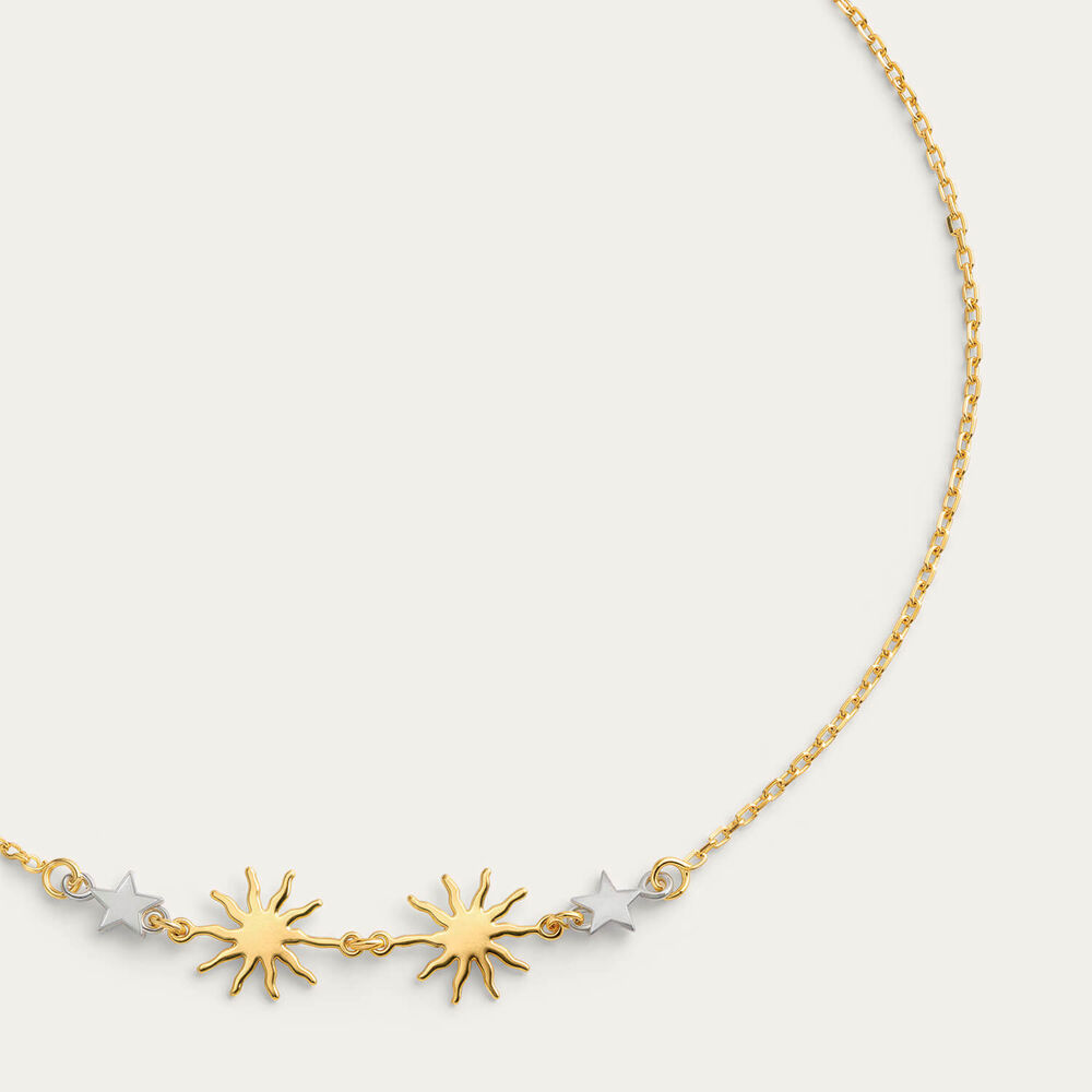 9ct Yellow & White Gold Sun & Star Bracelet