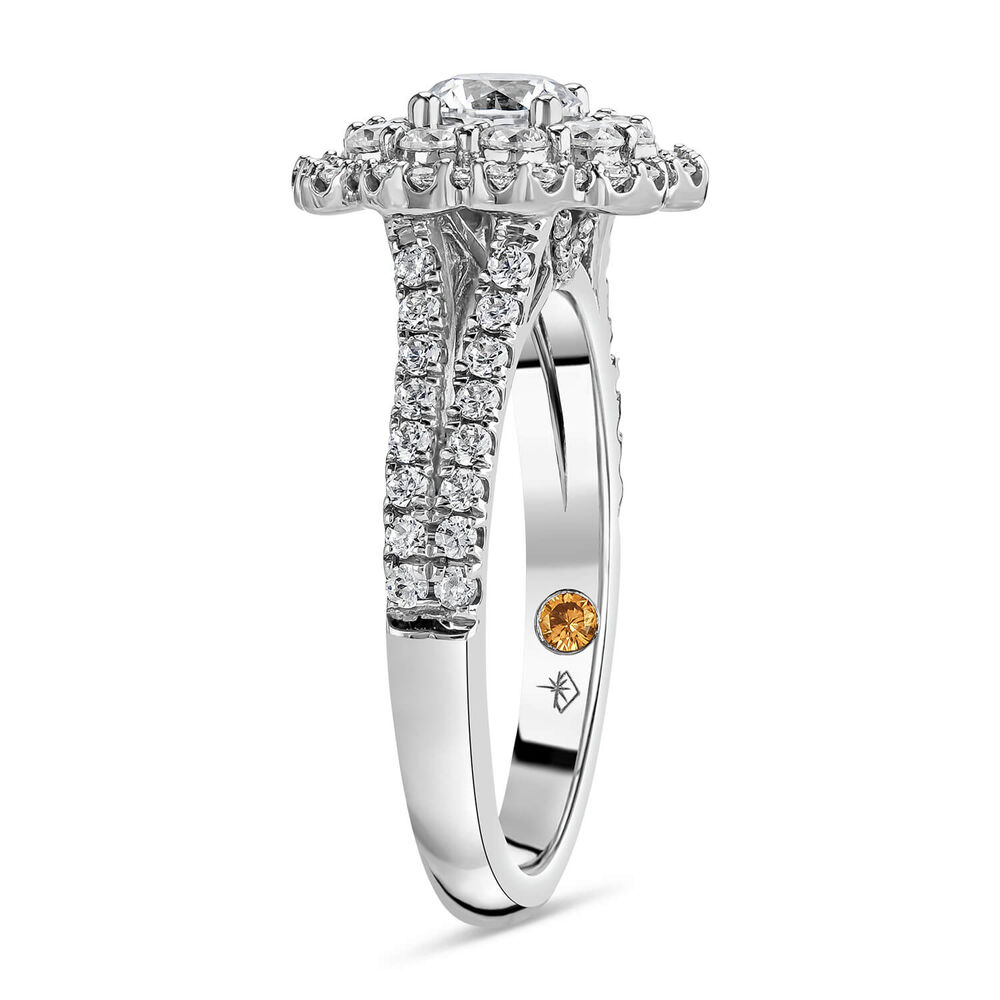 Northern Star 1.50ct Flower Split Shoulders 18ct White Gold Ring image number 3