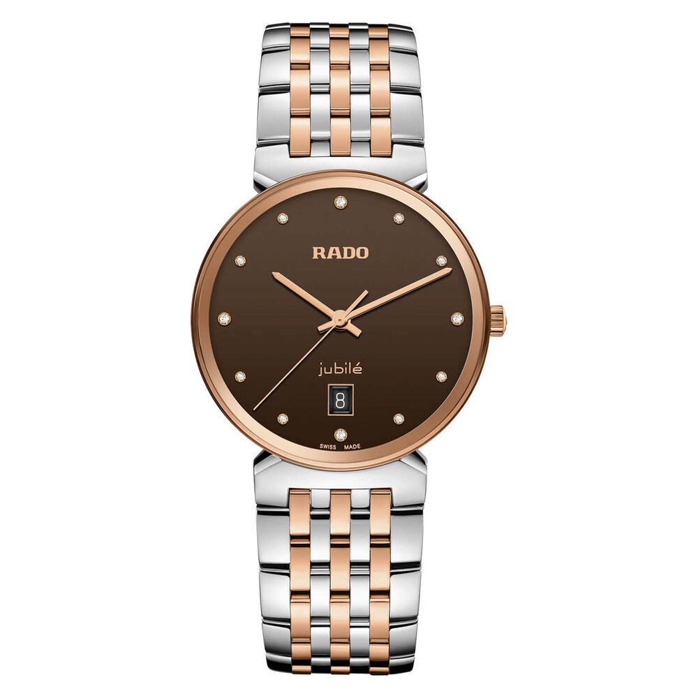 Rado Florence 38mm Brown Dial Rose Gold & Steel Bracelet Watch image number 0