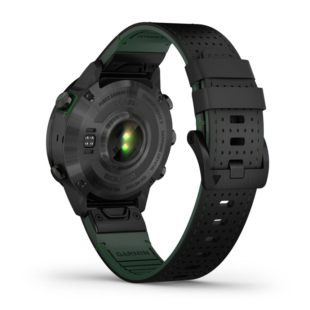 Garmin MARQ® Golfer (Gen 2) Carbon Edition 46mm Titanium Case Silicone Strap Watch image number 6
