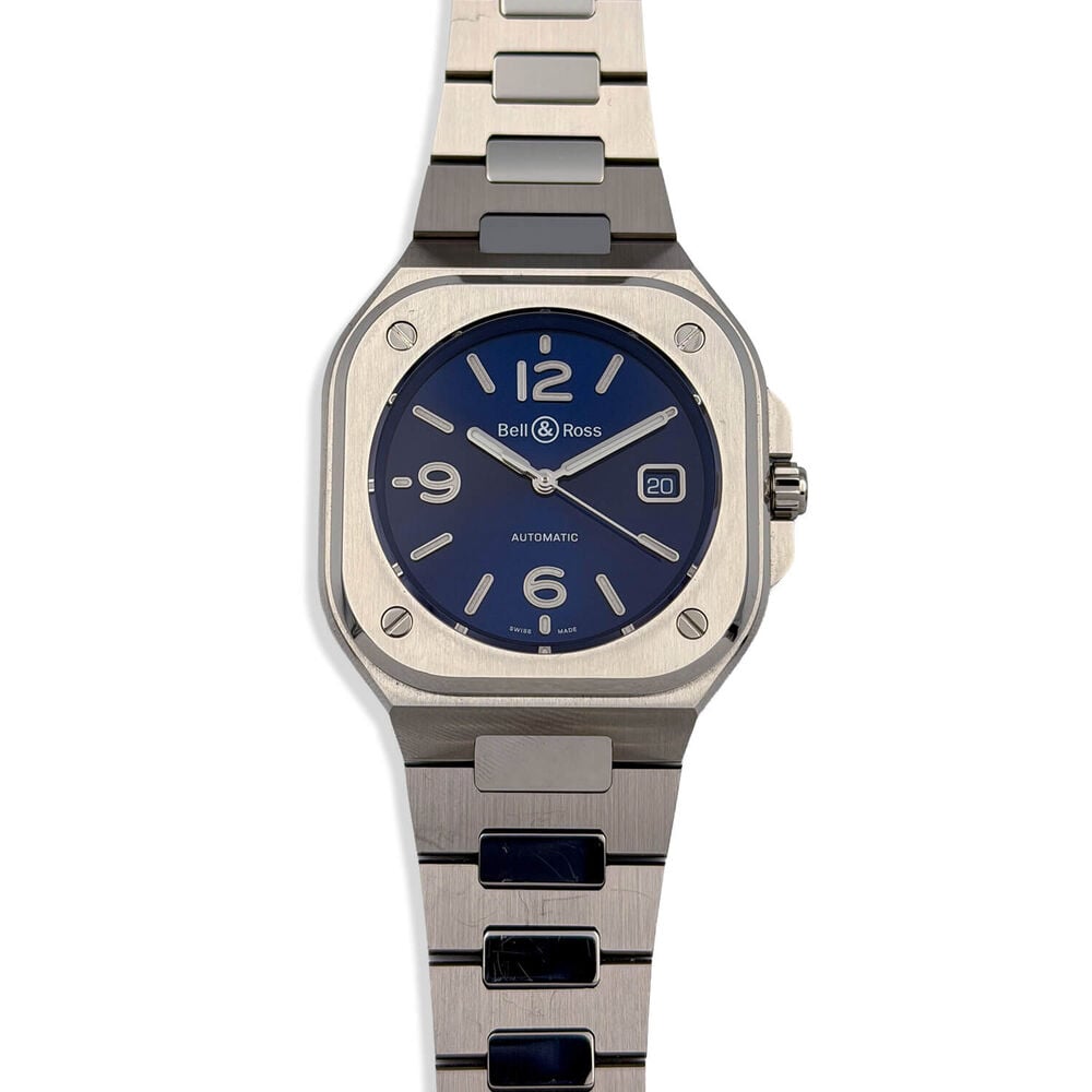 Pre-Owned Bell & Ross Automatic BR-05 Blue Dial Steel Bracelet Watch image number 0