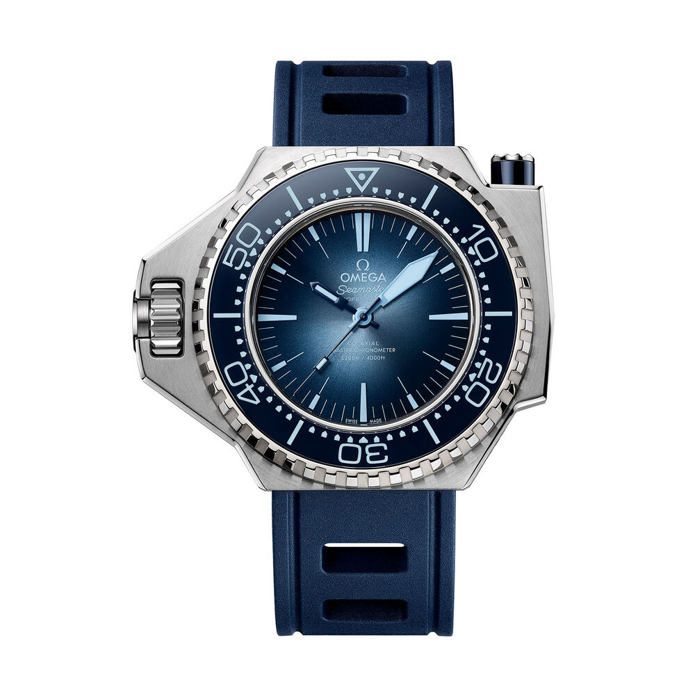 OMEGA Seamaster Ploprof 1200M 55x45mm Summer Blue Dial Blue Rubber Strap Watch image number 0
