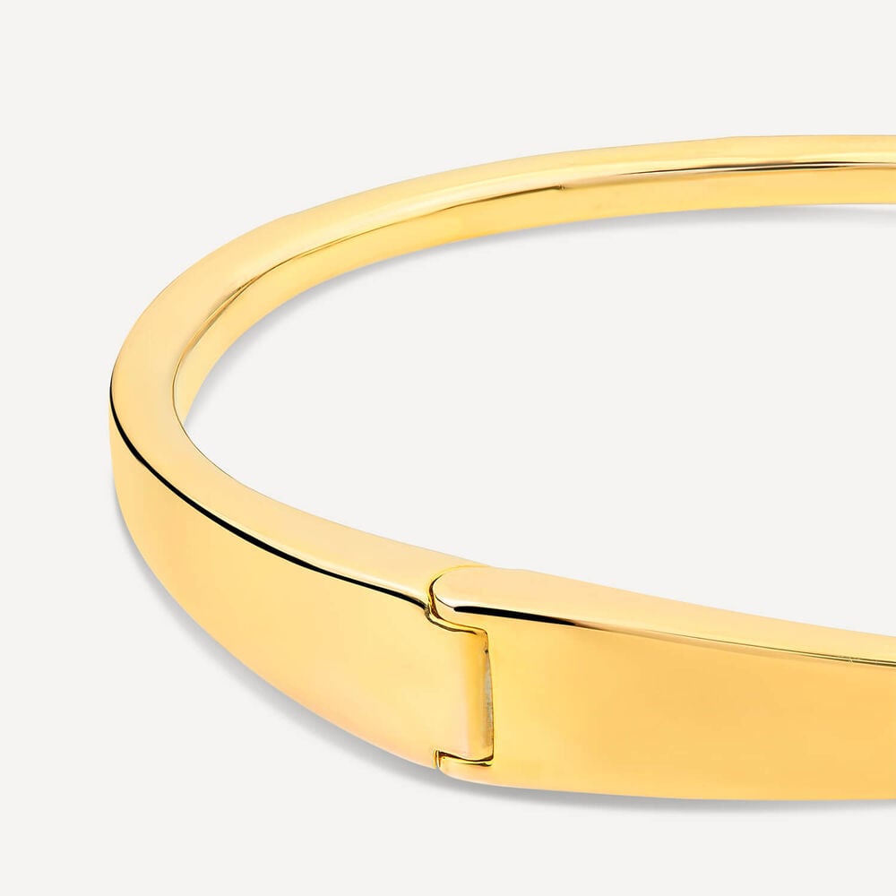 Yellow Gold Plated Cubic Zirconia Nail Bangle image number 2