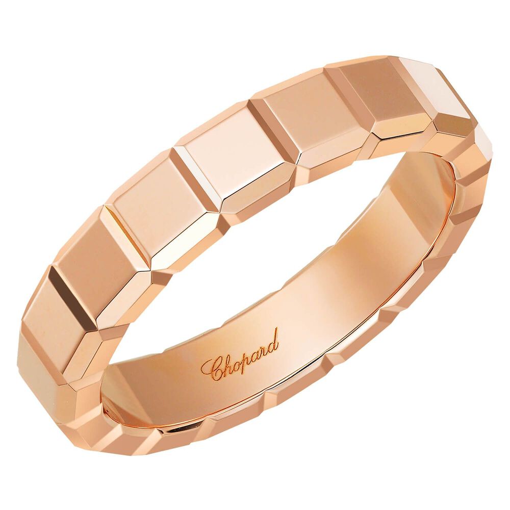 Chopard Ice Cube 18ct Rose Gold Plain Medium Thickness Band Ring image number 0