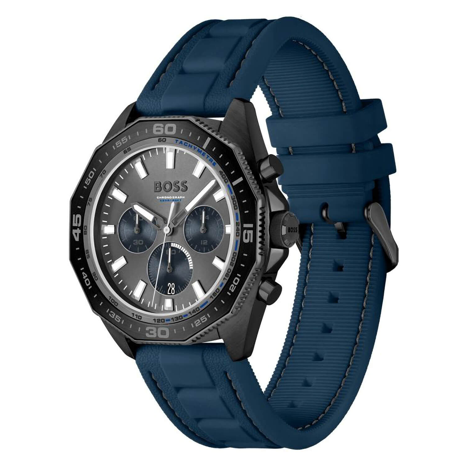 Hugo boss watch blue rubber strap online