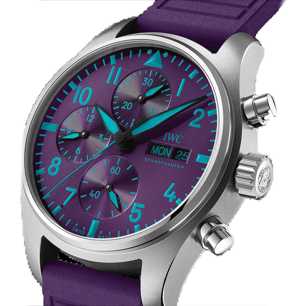 IWC Schaffhausen Pilot's Chronograph 41 "Mercedes-AMG Petronas" Purple Dial & Strap Watch