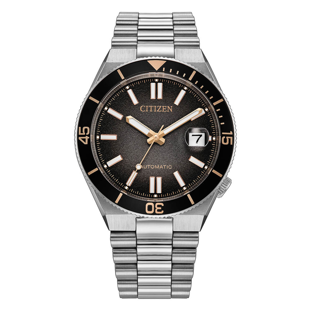 Citizen Tsuyosa Shore Timeslip 40mm Black Dial Steel Bracelet Watch